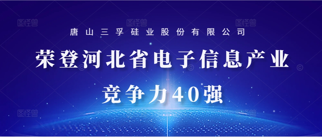 唐山三孚硅业股份有限公司 荣登河北省电子信息产业竞争力40强